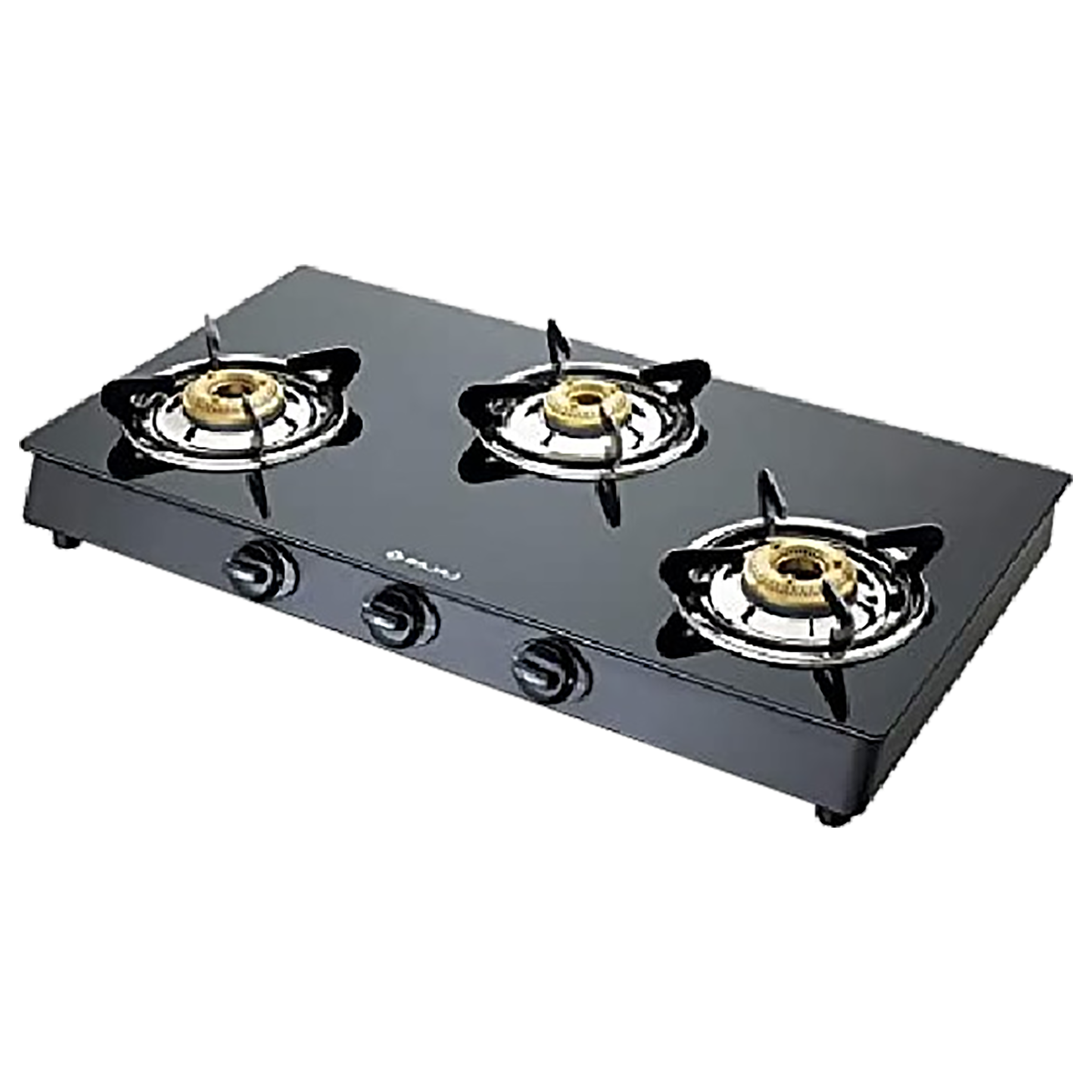 Buy BAJAJ 3BJGP7 Glass Top 3 Burner Manual Gas Stove (Integrated SS Drip Tray, Black) Online Croma